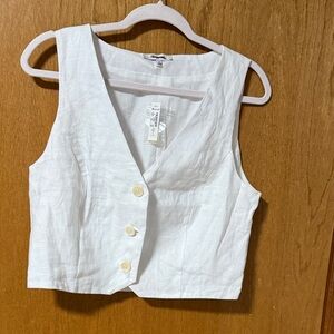 Madewell White Linen Buttoned vest brand new never warn.